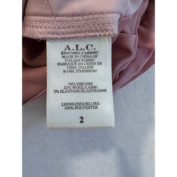 A.L.C. Tomlin in dusty pink Cropped Wrap Top One Sleeve Asymmetric 2 Luxury Chic - Picture 6 of 6